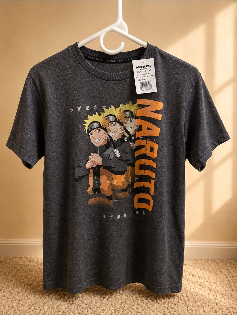 Kohl's Naruto Graphic Tee - Charcoal with Orange Accents